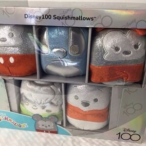 Disney 100~Squishmallow Limited Edition 5pk Collectors Set~*Sealed NIB*